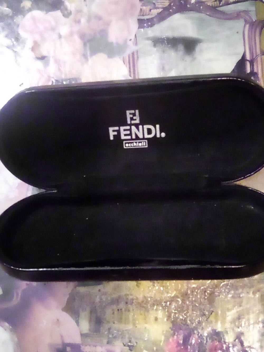 Fendi Black Men's Glasses Case with Interior Logo